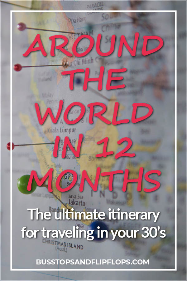 We're sharing our ultimate round the world trip itinerary. Traveling in your 30's requires different round the world itinerary ideas than when you're younger. We've tailored this RTW itinerary to include adventure and relaxation, cities and countryside. Go check it out!